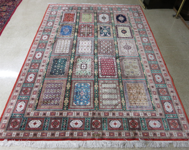 Appraisal: VERY FINE PERSIAN QUM PANEL CARPET featuring a field and