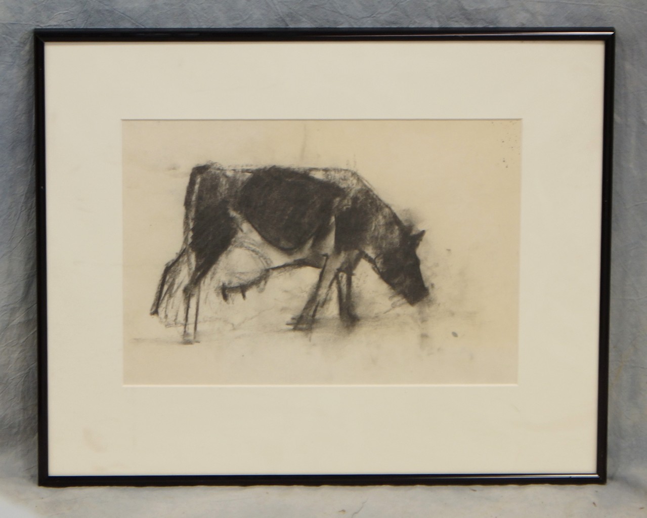 Appraisal: Tom Bostelle American PA - framed charcoal on paper cow