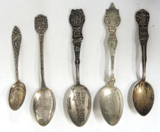 Appraisal: American Souvenir Spoons Comprising sterling silver souvenir spoons from various