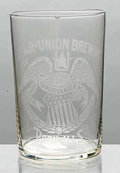 Appraisal: Star Union Brewing Co Acid-Etched Beer Glass Perv IL With