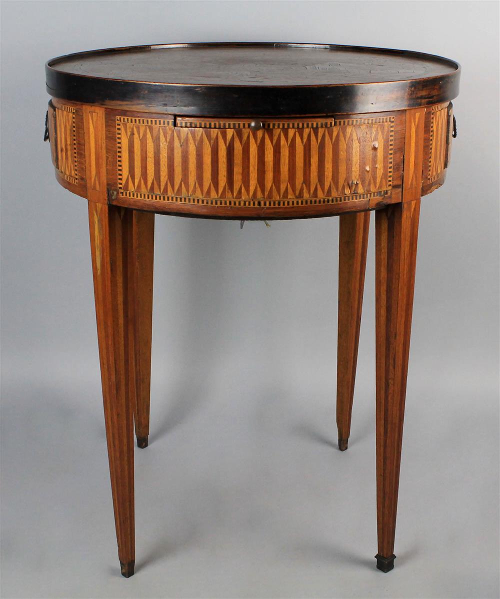 Appraisal: CONTINENTAL NEOCLASSICAL STYLE INLAID MAHOGANY CIRCULAR GAMES TABLE having a