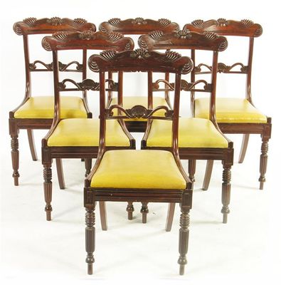 Appraisal: A set of six William IV mahogany side chairs the