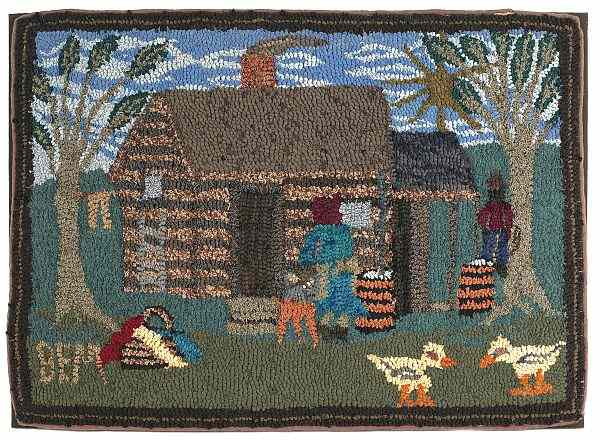 Appraisal: Maine hooked rug by Barbara Evelyn Merry th c depicting