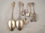 Appraisal: Seven silver flatware items being a pair of fiddle tablespoons