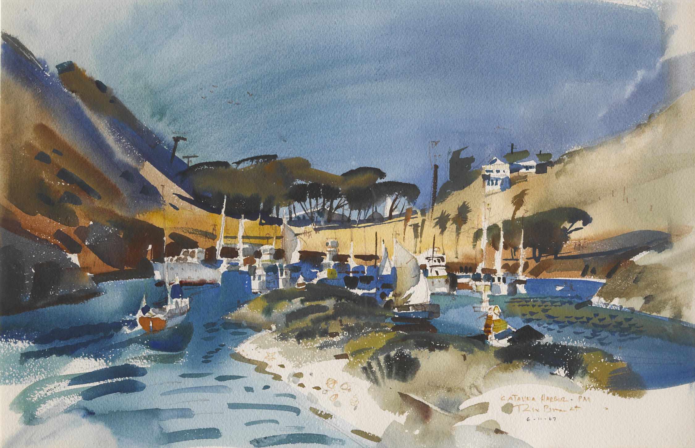 Appraisal: Rex Brandt American - Catalina Harbor PM signed titled and