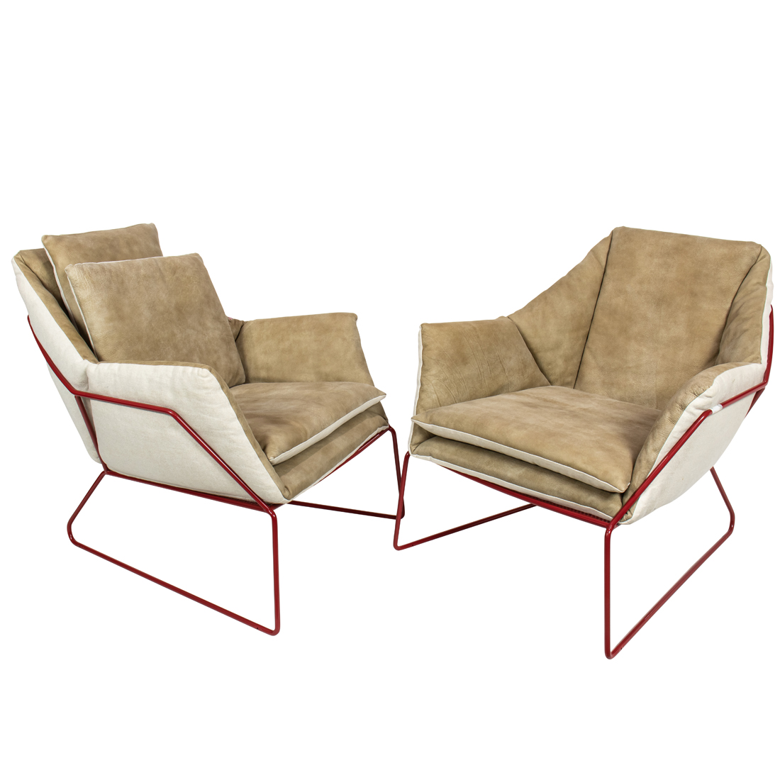 Appraisal: Sergio Bicego Saba Italia New York Armchairs pair Italy red