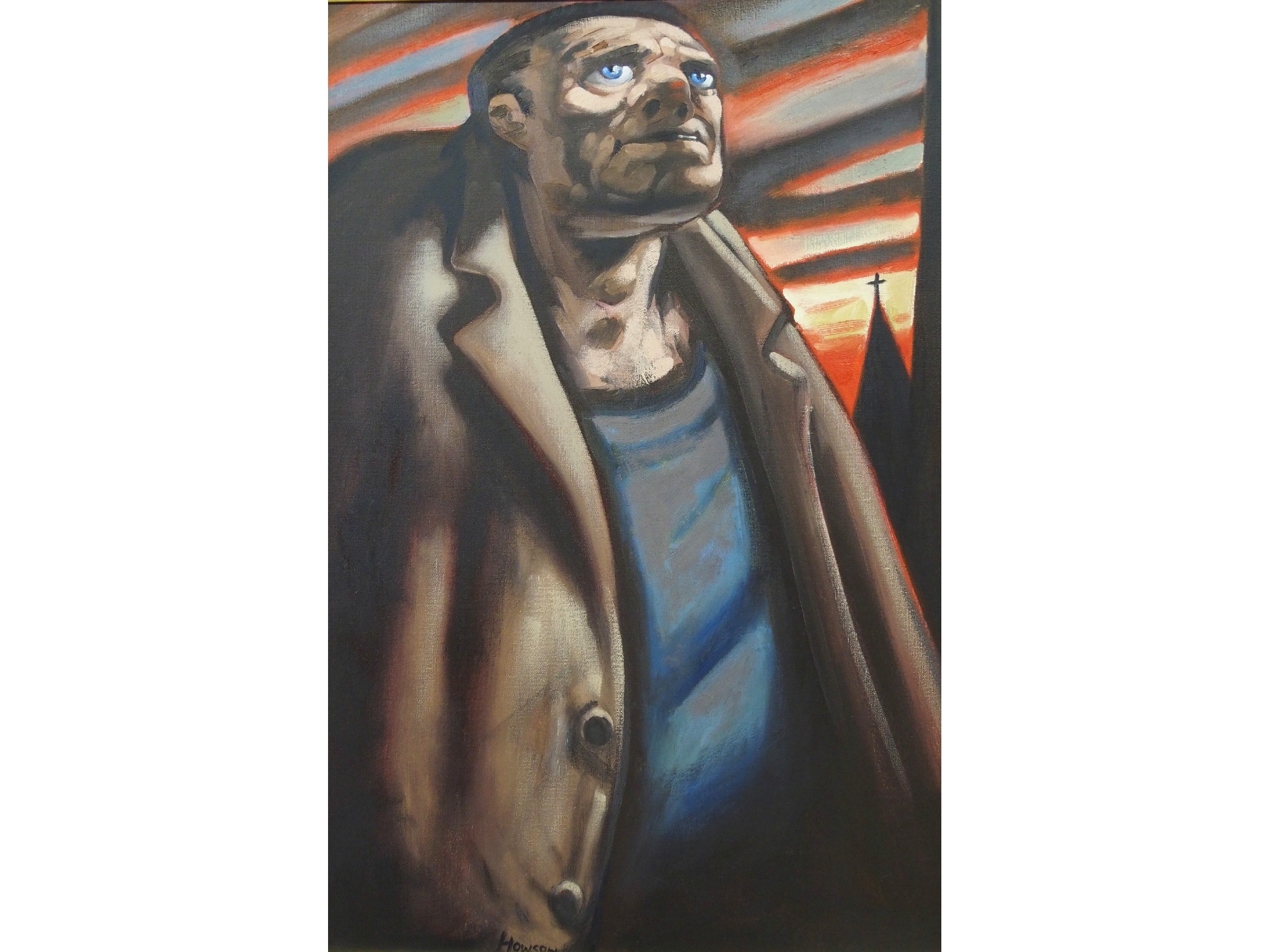 Appraisal: PETER HOWSON OBE Scottish b HEROIC DOSSEROil on canvas signed