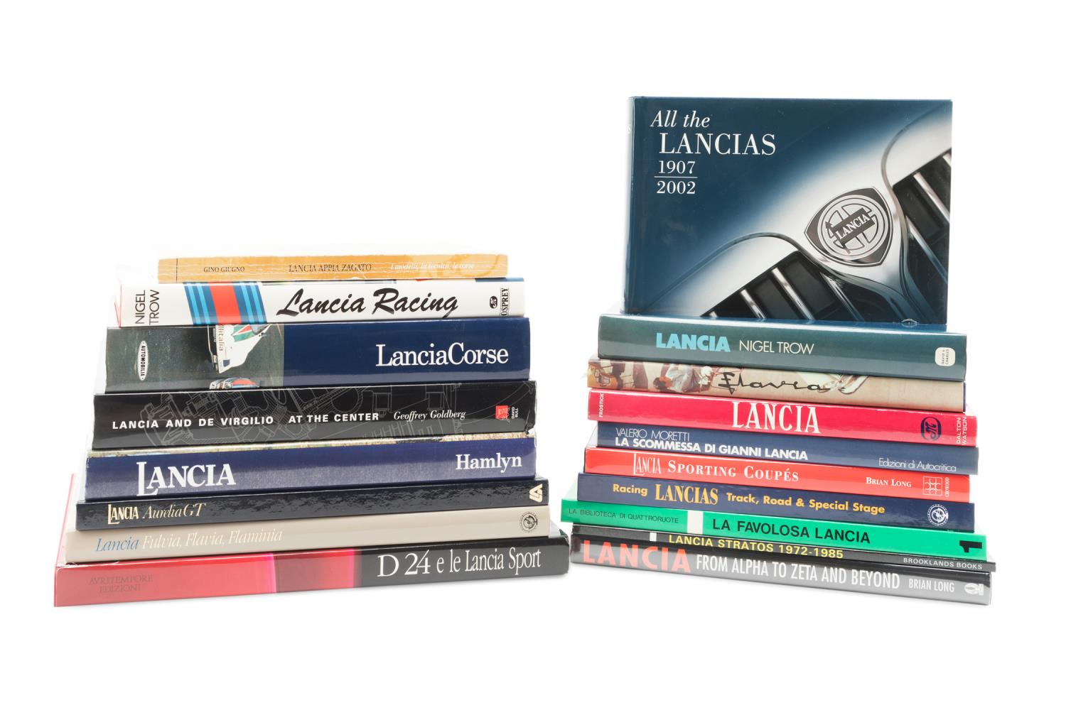 Appraisal: EIGHTEEN BOOKS ON ITALIAN LANCIA AUTOMOBILES Collection of eighteen hardcover