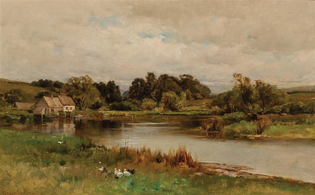 Appraisal: GEORGE HENRY SMILLIE American - Mill Pond at Ridgefield Connecticut