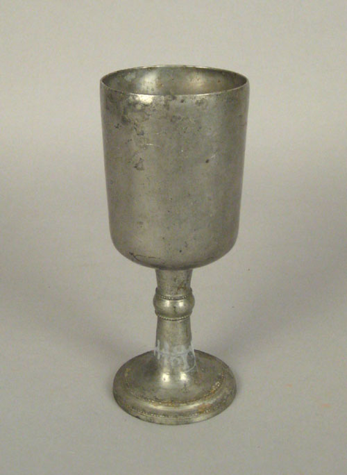 Appraisal: Philadelphia pewter chalice ca attributed to Parks Boyd h