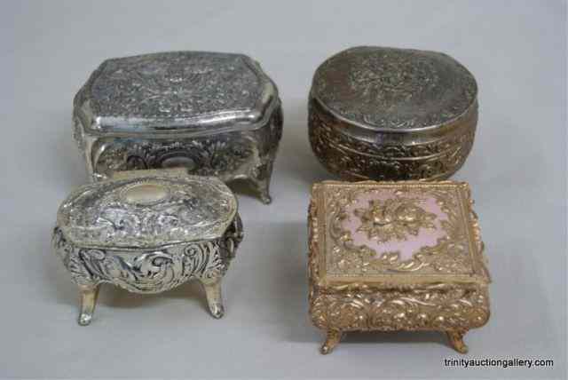 Appraisal: Vintage Cast Metal Vanity - Trinket BoxesThis is for a