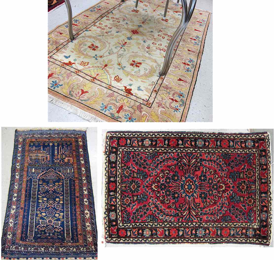 Appraisal: THREE HAND KNOTTED ORIENTAL AREA RUGS ' '' X '