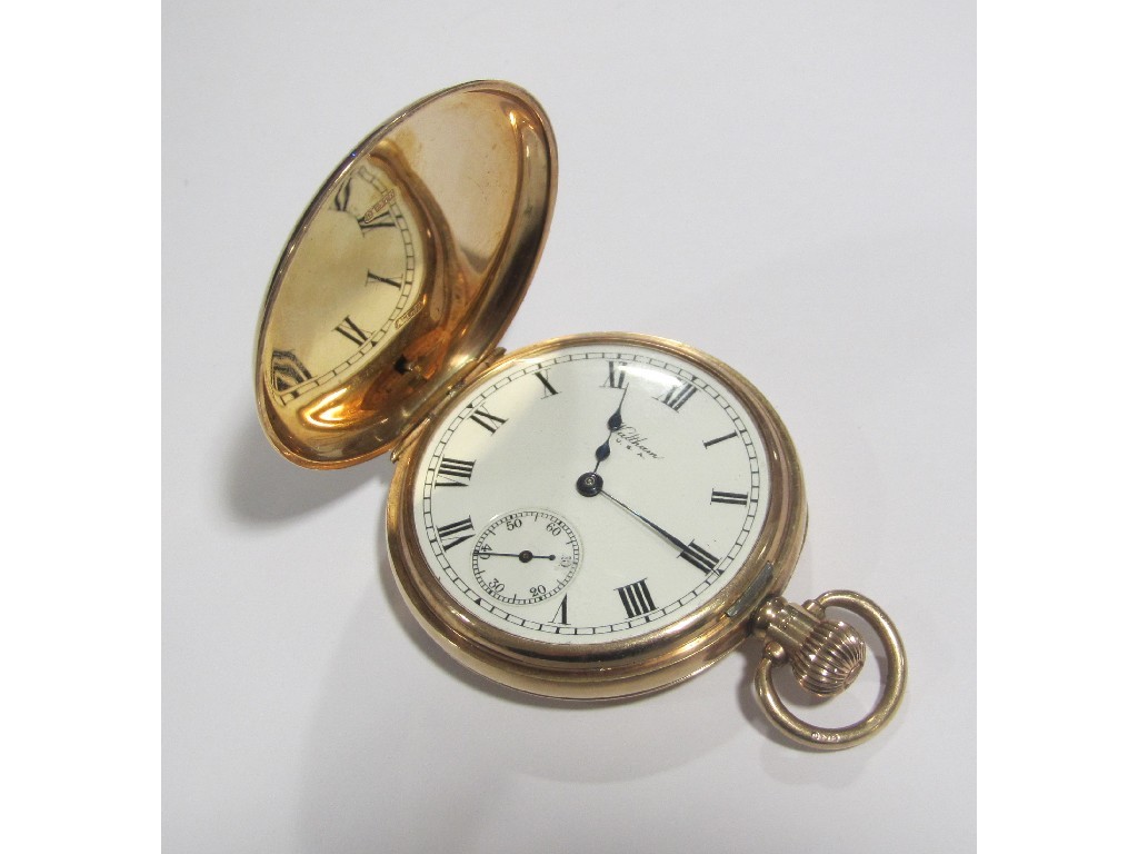 Appraisal: Nine carat gold full hunter Waltham pocket watch