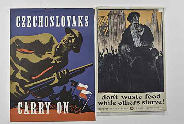 Appraisal: WWI and WWII Posters Lot of Two First poster is