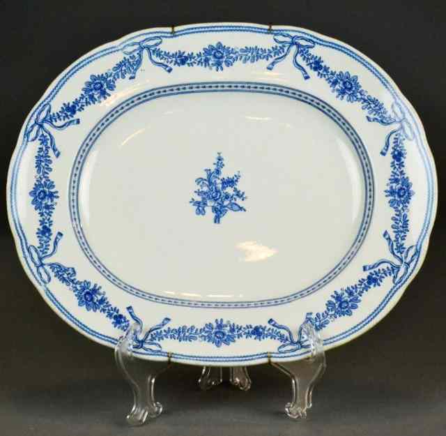 Appraisal: A Wedgewood Antoinette Blue White Porcelain PlScalloped platter with border