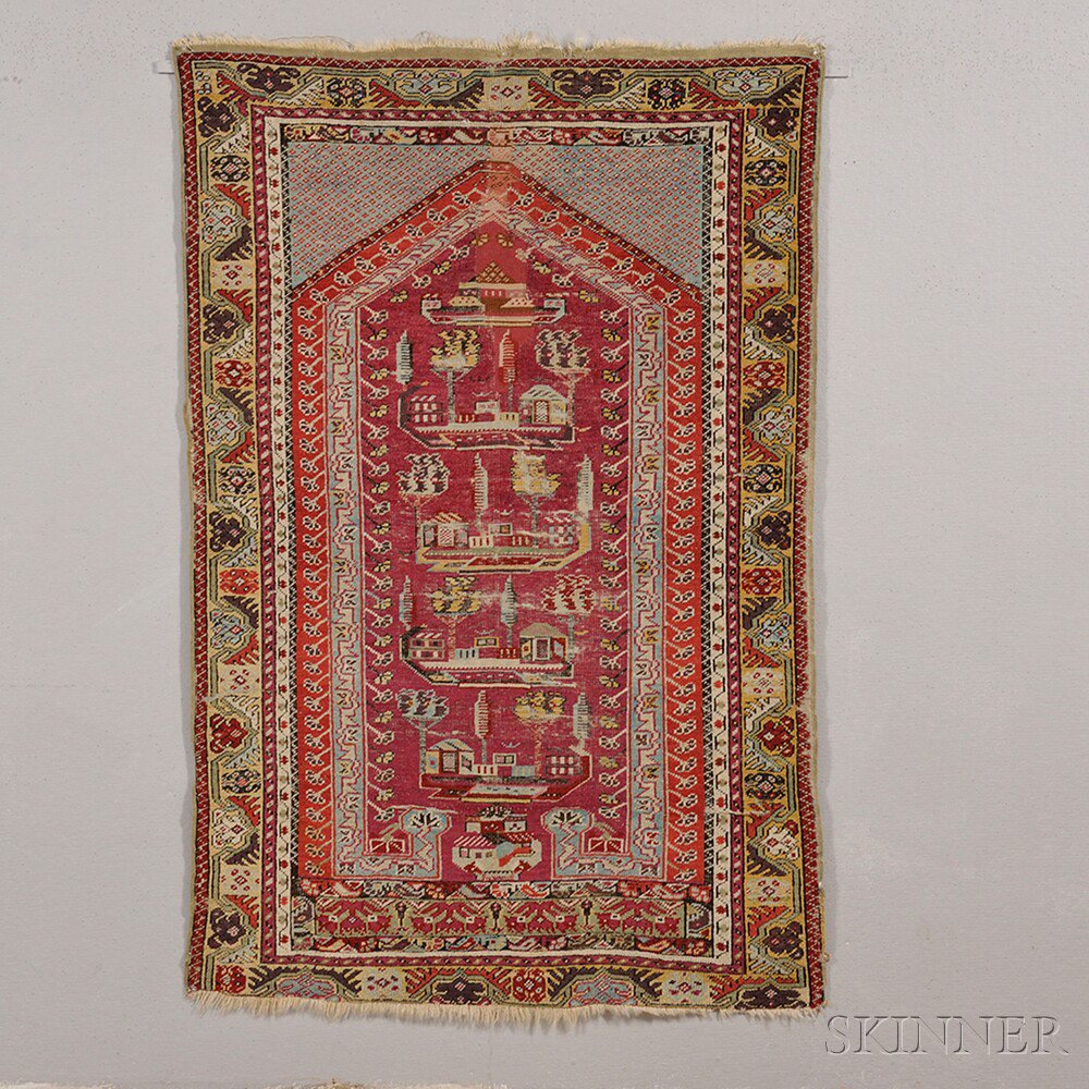 Appraisal: Ghiordes Mazarlik Prayer Rug West Anatolia late th century early