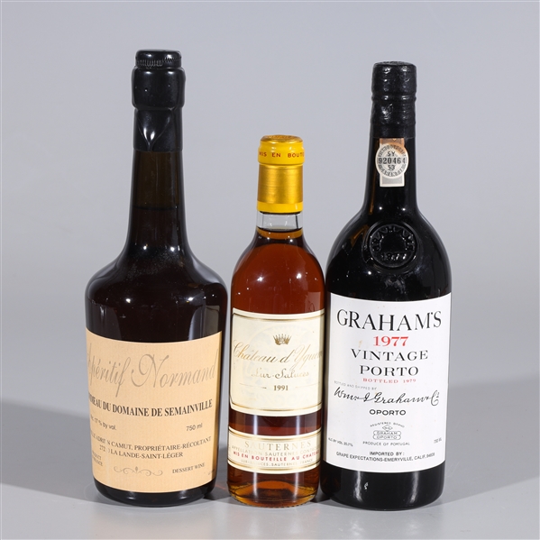 Appraisal: Three bottles of desert wine including Graham's vintage port ml