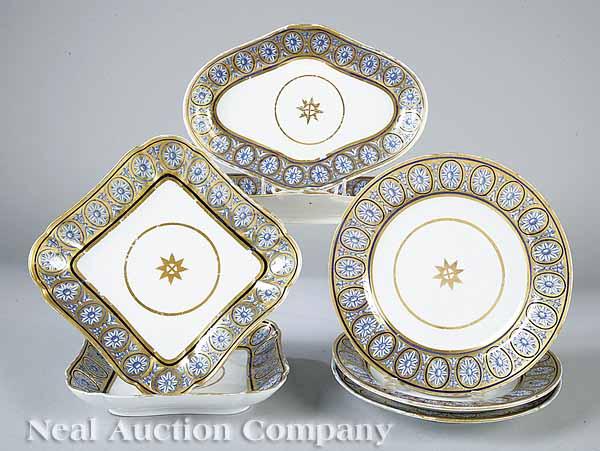 Appraisal: An Antique English Regency Porcelain Partial Dessert Service c -