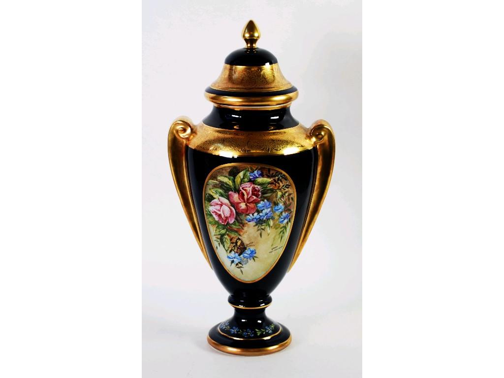 Appraisal: TWENTIETH CENTURY LIMOGES PORCELAIN LARGE TWO HANDLED VASE and DOMED