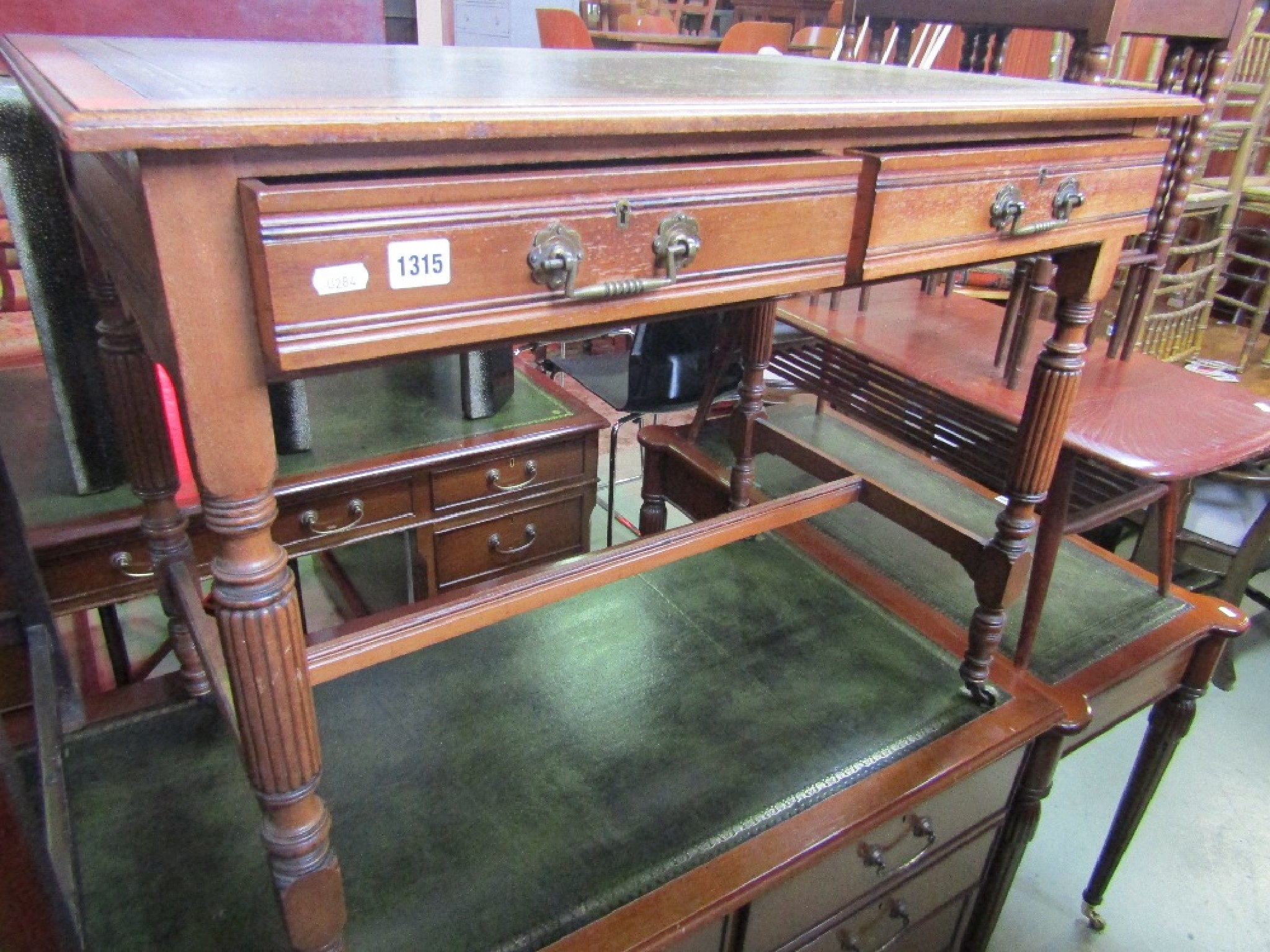 Appraisal: A late Victorian Edwardian mahogany writing table of rectangular form