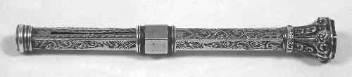 Appraisal: A late Victorian silver propelling pencil engraved throughout with leaf