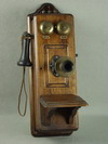 Appraisal: WALL PHONE - EARLY TH C OAK CASED WALL TELEPHONE