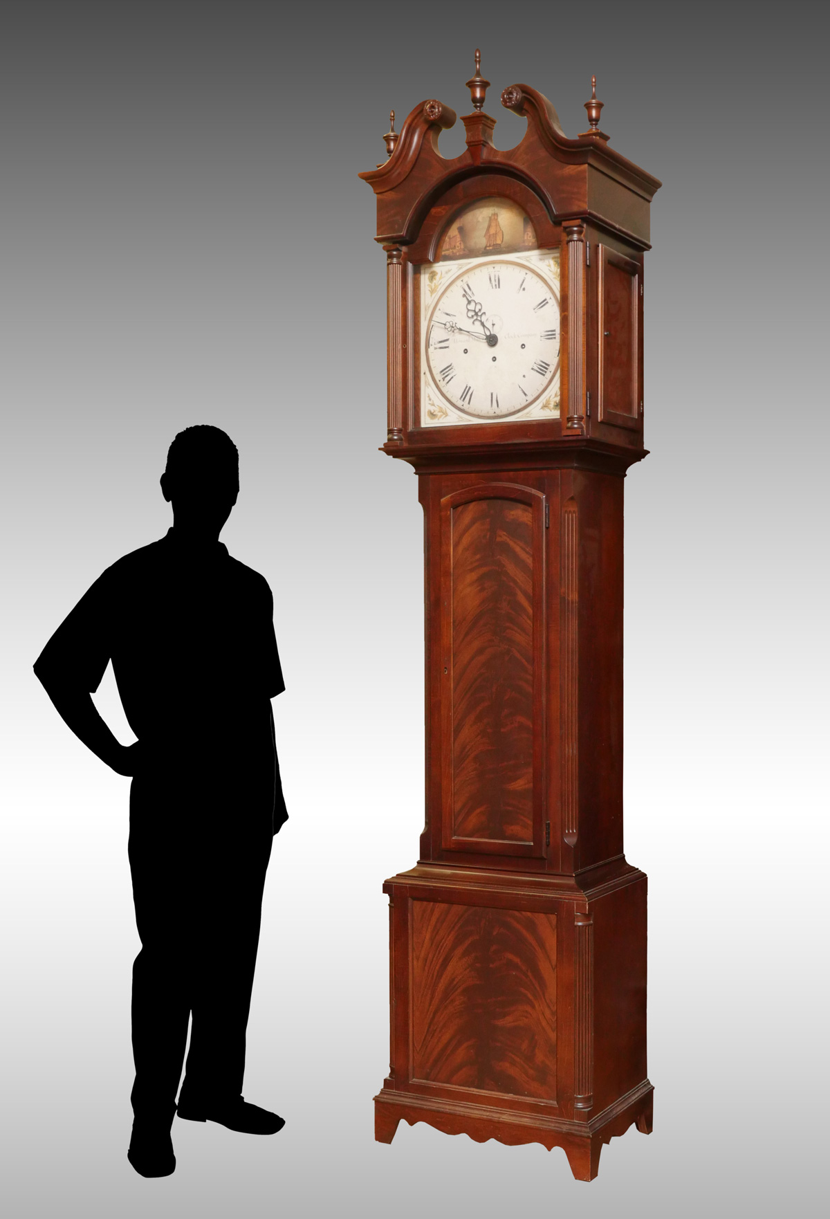 Appraisal: HOWARD MILLER GRANDFATHER CLOCK Having a painted wood face with