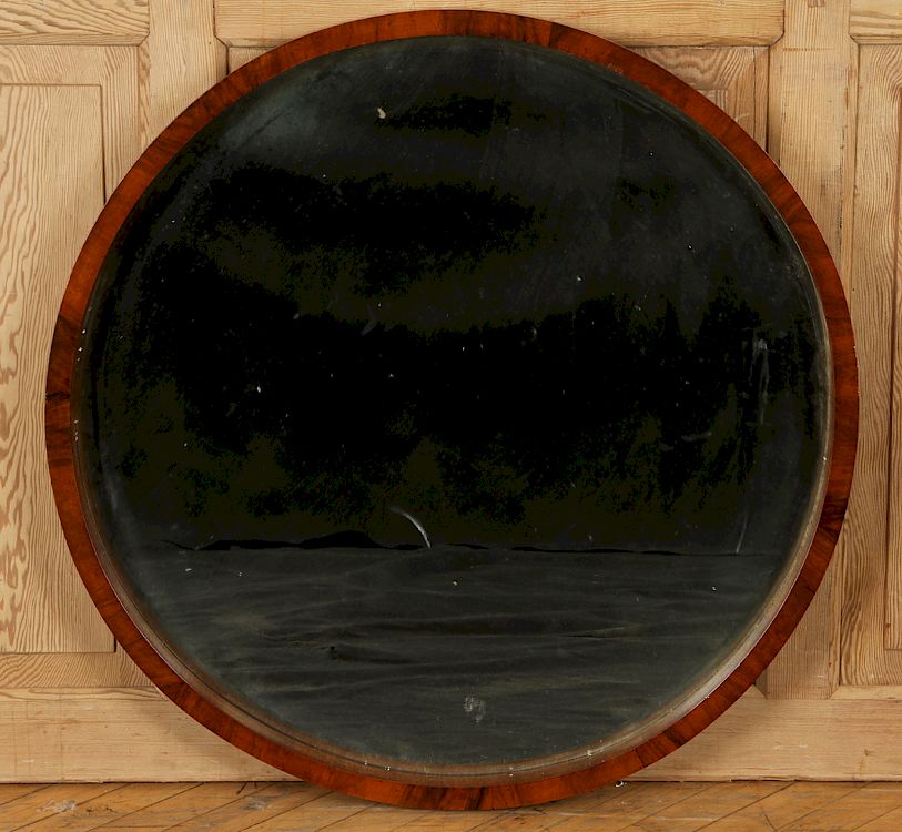 Appraisal: MID CENTURY MODERN MAHOGANY MIRROR BEVELED GLASS A mid century