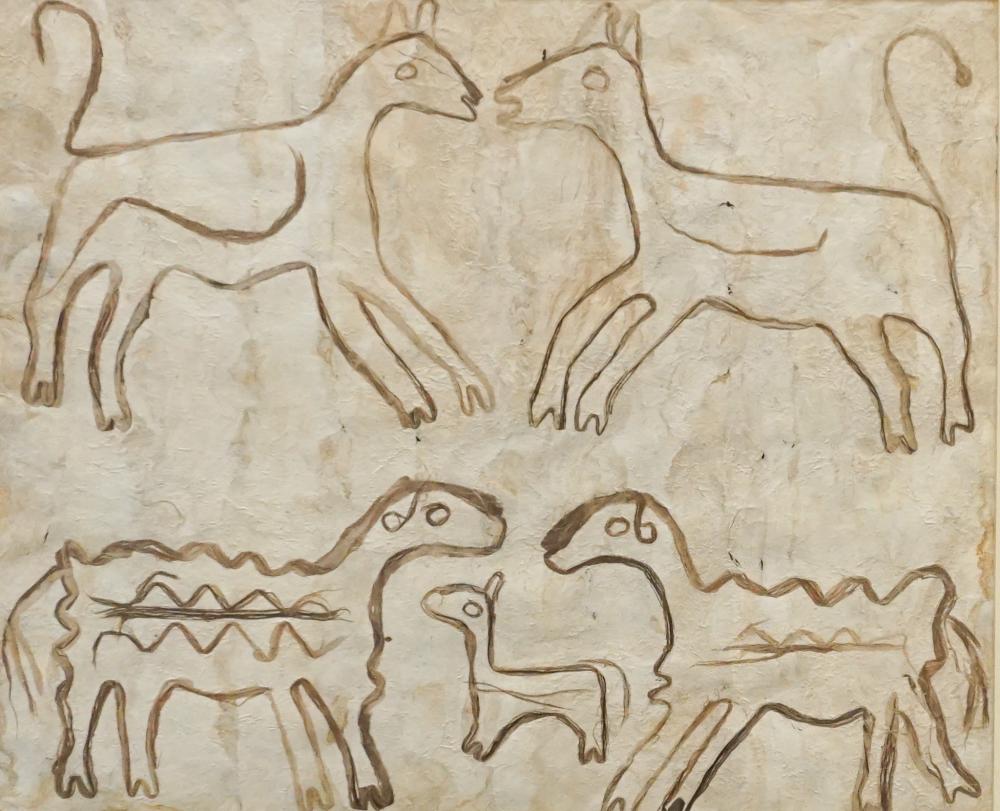 Appraisal: South American th Century School Animals Watercolor on Handmade Paper