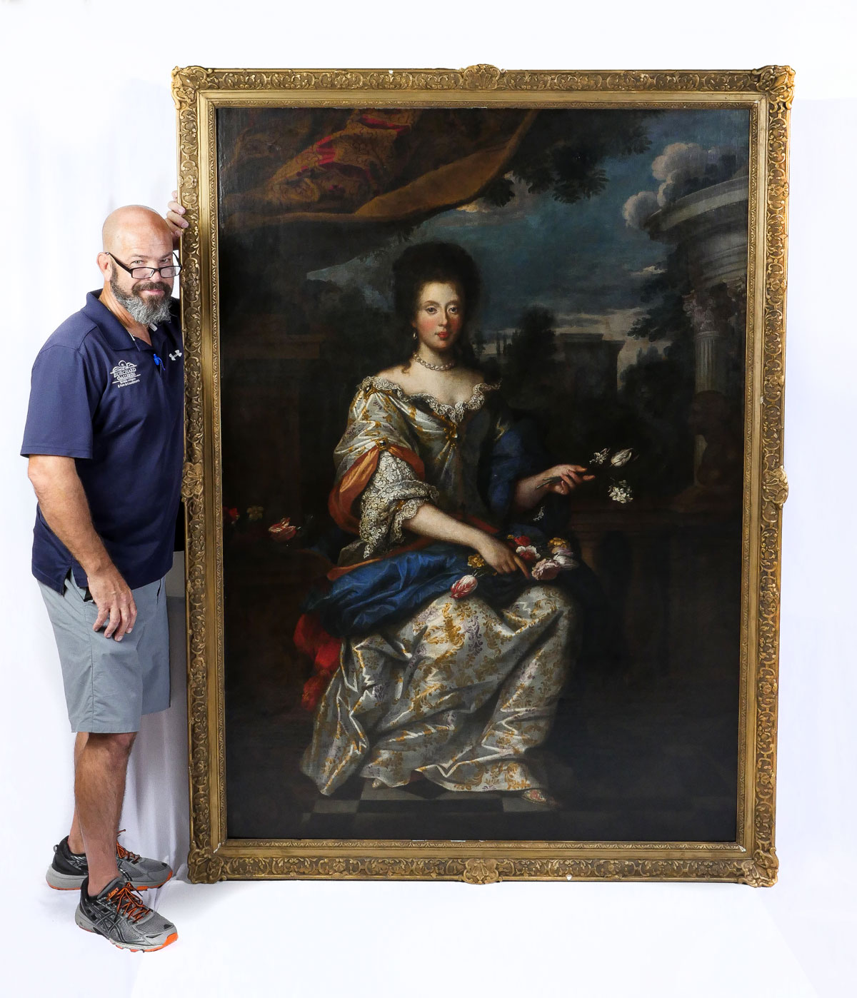 Appraisal: LARGE PORTRAIT PAINTING OF ANNA MARIA LUISA DE MEDICI Oil