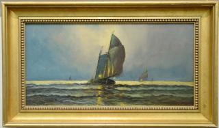 Appraisal: James G Tyler Vessel Coming in at Dusk oil on