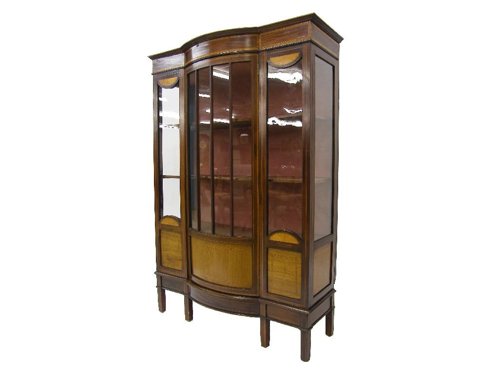 Appraisal: Edwardian mahogany inlaid display cabinet decorated with satinwood and boxwood