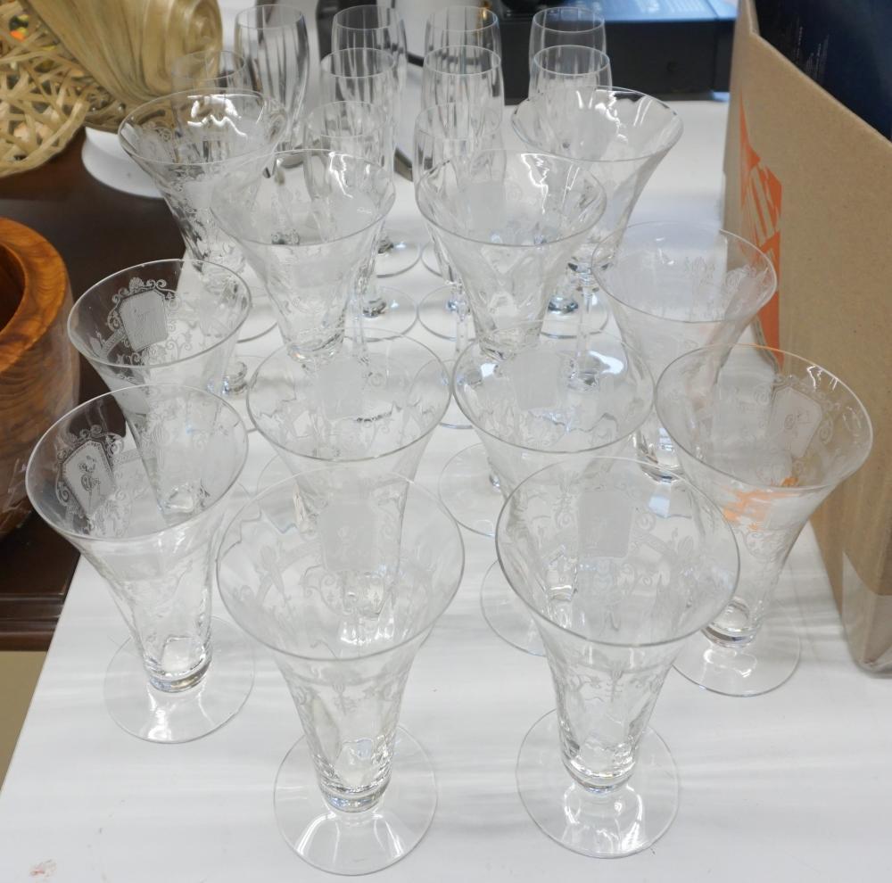 Appraisal: Set of Ten Mikasa Crystal Champagnes and a -Piece Fostoria