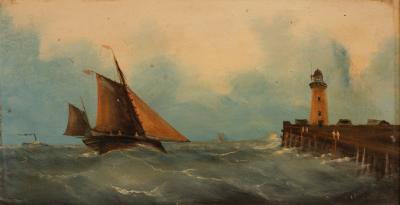 Appraisal: Charles Beaty act - Coastal Scenes a pair signed and