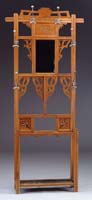 Appraisal: CARVED WALNUT HALL RACK Late th Century Open back free