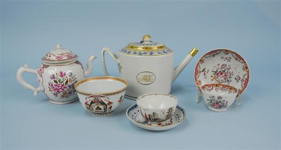 Appraisal: COLLECTION OF CHINESE EXPORT PORCELAIN including tea pots tea bowls