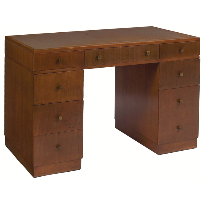 Appraisal: Edward Wormley desk by Dunbar s mahogany form with inset