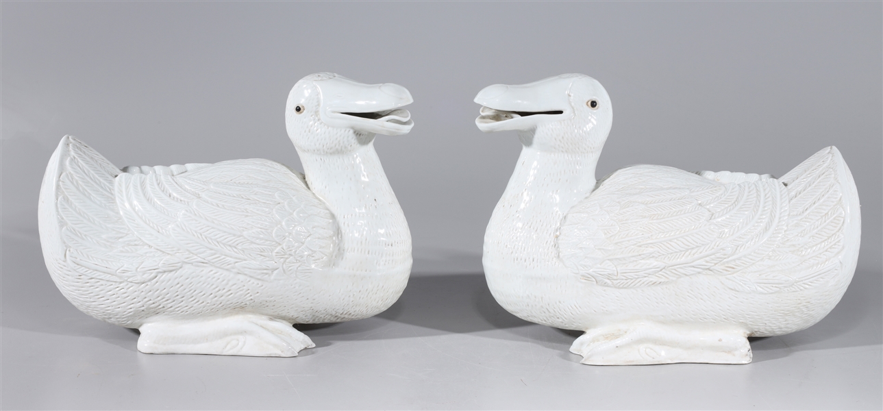 Appraisal: Pair of Chinese blanc de chine porcelain ducks each with