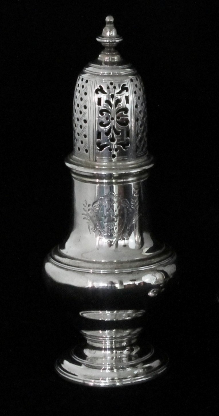 Appraisal: A George II silver caster possibly Samuel Wood London the