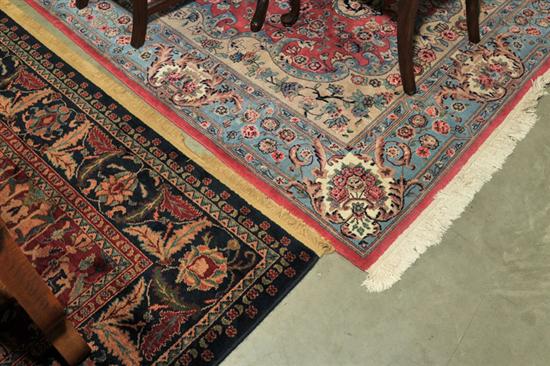 Appraisal: ORIENTAL STYLE ROOMSIZE RUG Pink ground with baby blue border