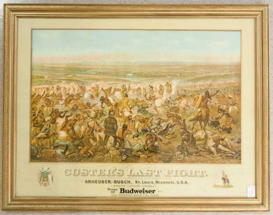 Appraisal: F OTTO BECKER CHROMOLITHOGRAPH United States - Custer's Last Fight