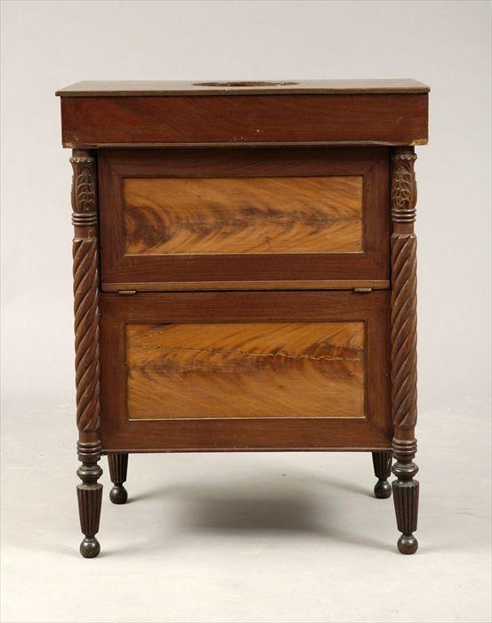 Appraisal: Late Federal-Style Mahogany Bedside Cabinet x x in