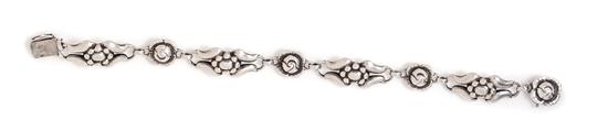 Appraisal: Sale Lot A Silver Floral Motif Bracelet Georg Jensen Circa