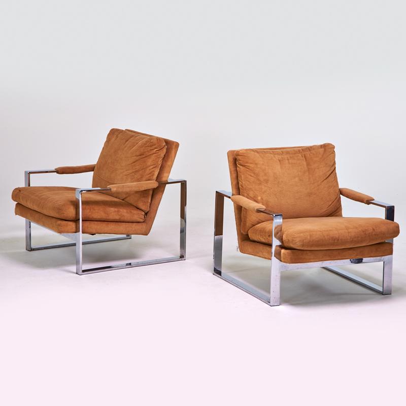 Appraisal: MILO BAUGHMAN THAYER COGGIN Pair of lounge chairs High Point