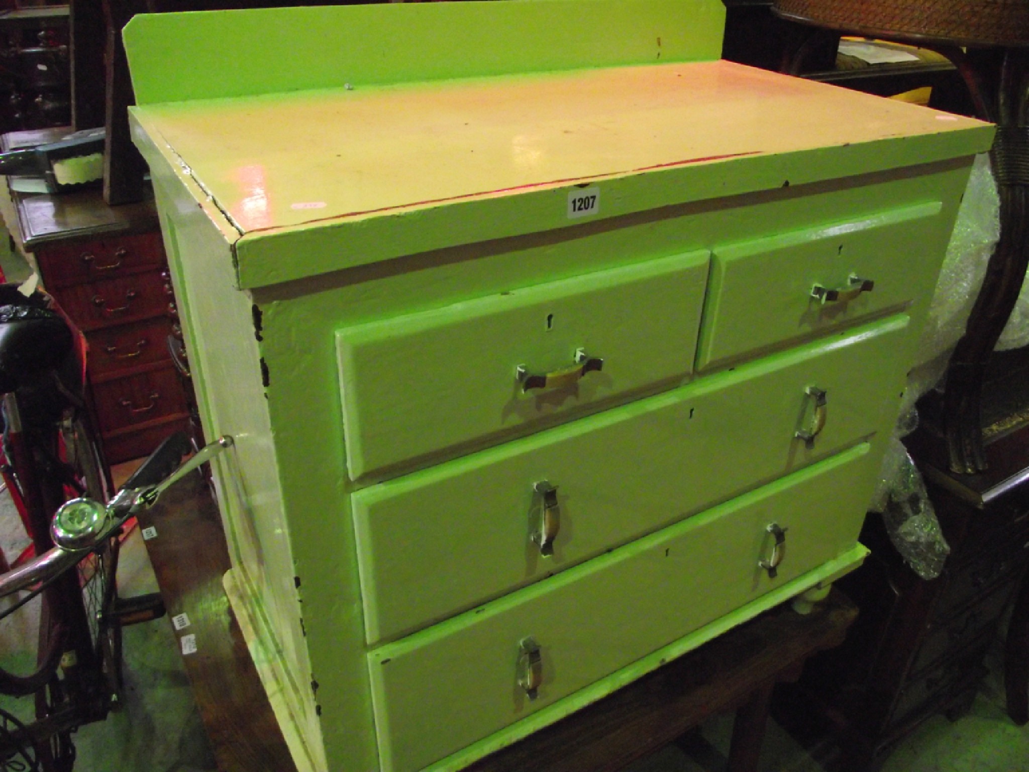 Appraisal: A late Victorian Edwardian painted pine bedroom chest of two