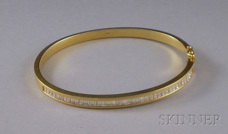 Appraisal: kt Gold and Diamond Bangle approx total diamond wt cts