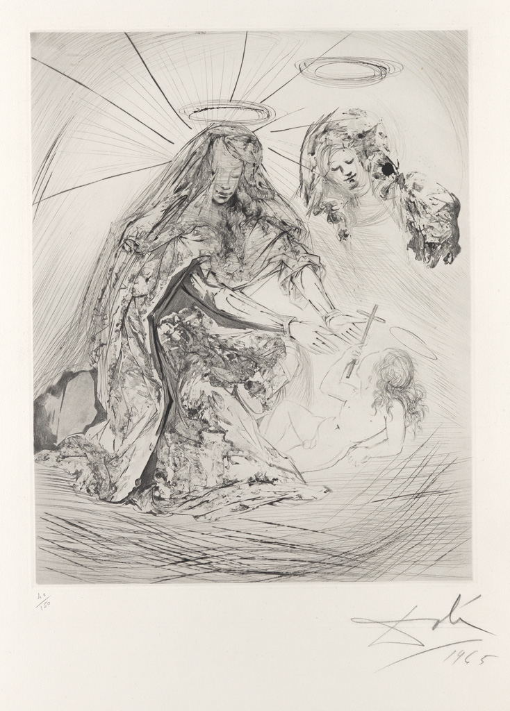 Appraisal: SALVADOR DAL Sainte Anne Drypoint aquatint and heliogravure x mm