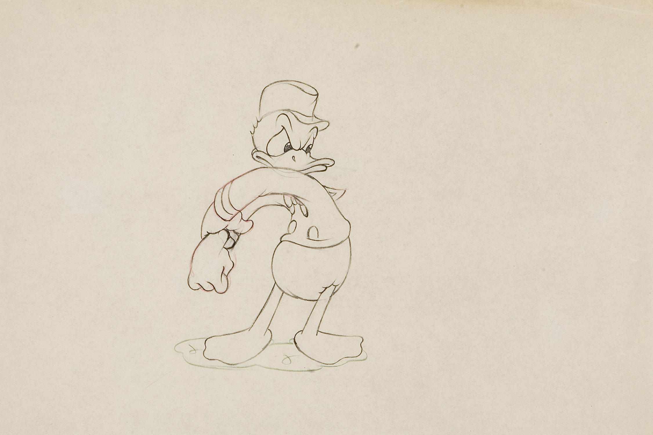 Appraisal: Three Walt Disney drawings from The Village Smithy colored pencil