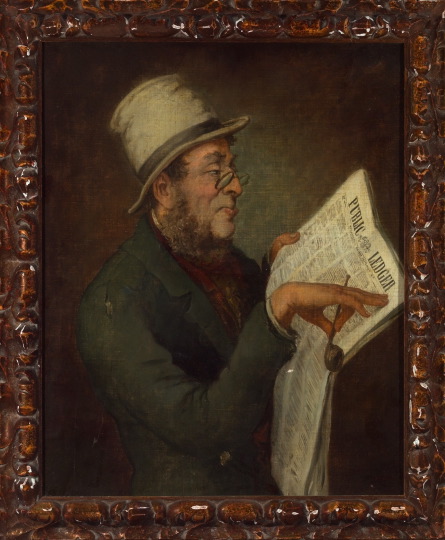 Appraisal: American School th Century Portrait of a Gent Reading the