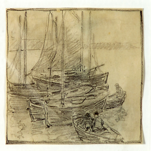 Appraisal: Edgar Alwin Payne American - Untitled Breton Boats graphite on